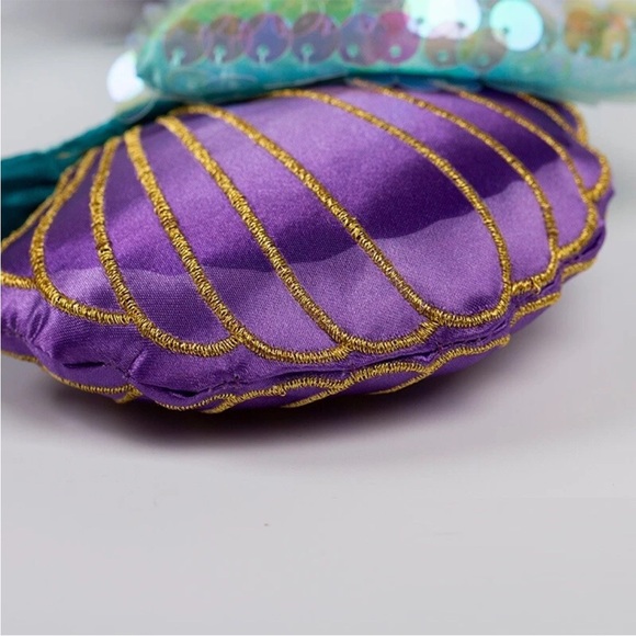 2⚡️'s/$55- Disney Parks Mermaid Ariel Purple Iridescent Minnie Ears HeadbandNWT - Picture 6 of 13
